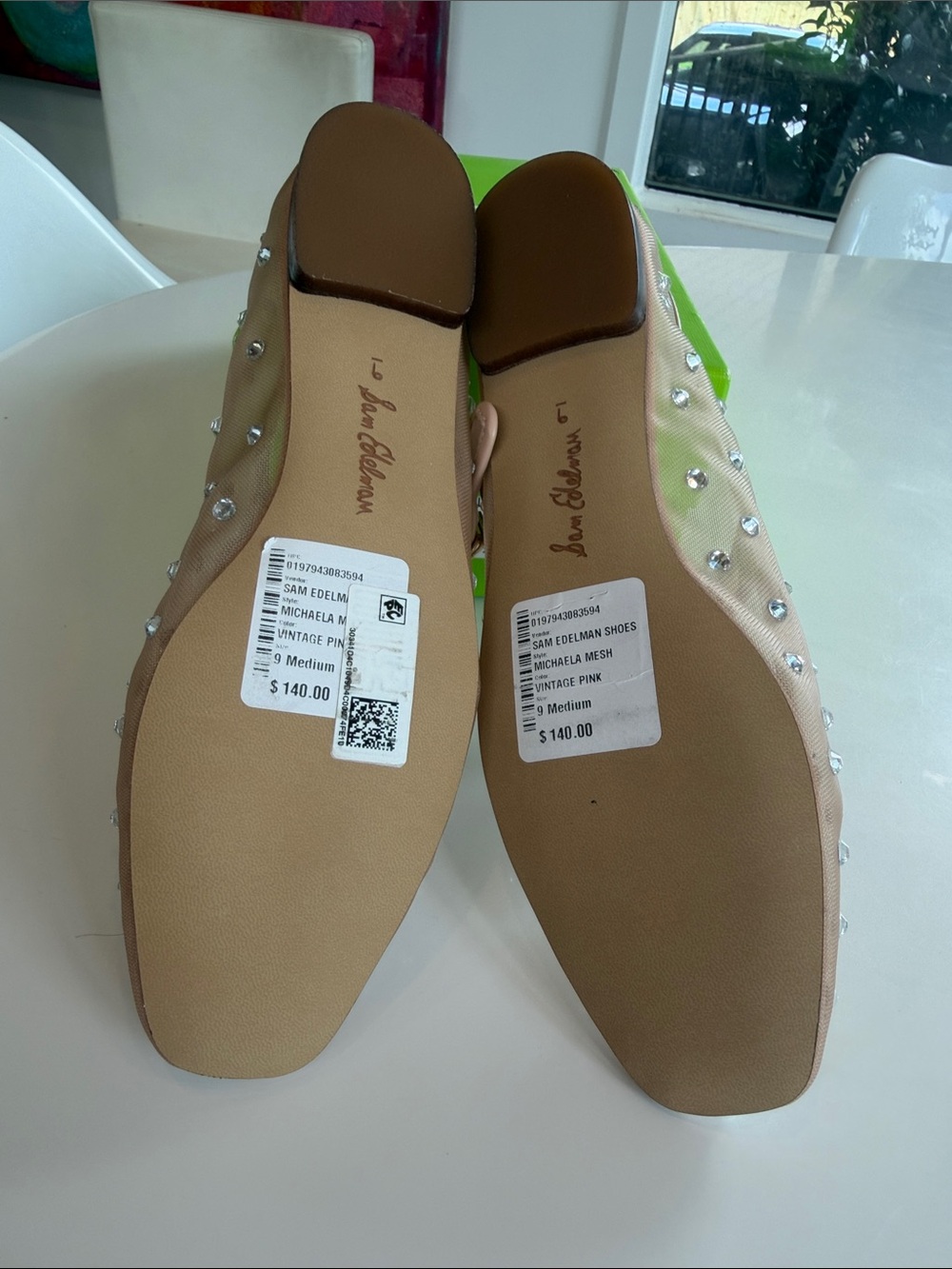 Sam Edelman Michaelashne Pink Mesh Mary Jane Ballet Flats 9 NEW - Picture 8 of 13